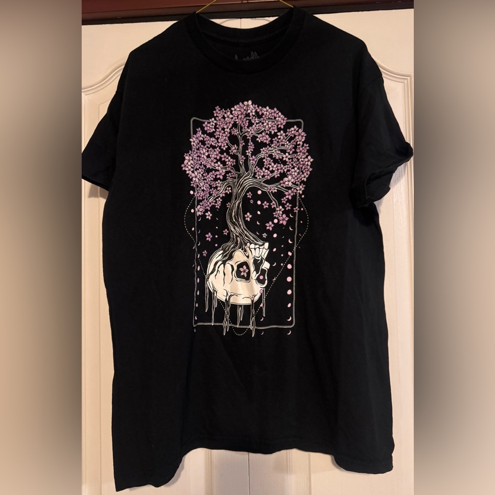 Threadless Cherry Blossom Skull T-shirt